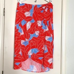 𝅺UHTUCKit Wrap Skirt, Size M, Coral,White & Lt. Blue.